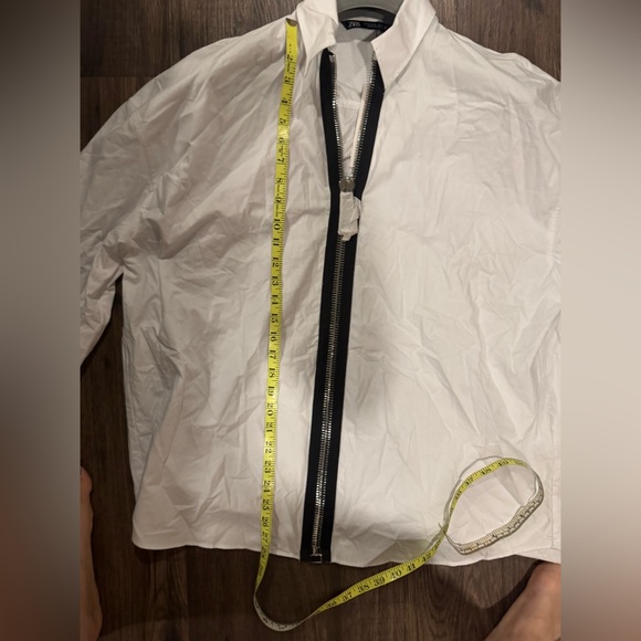 NWT Zara oversized button down with zipper detail sz M - Picture 4 of 4